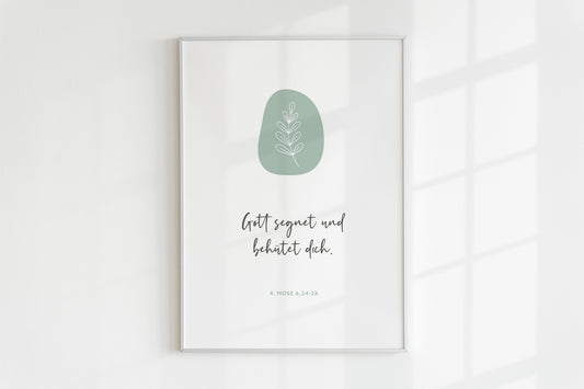 Poster – Gott segnet und behütet dich