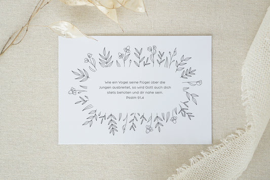Christliche Karte: Psalm 91,4