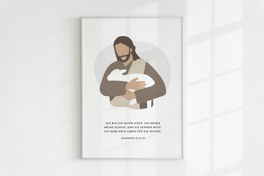 Poster – Der gute Hirte (Johannes 10,14+15)