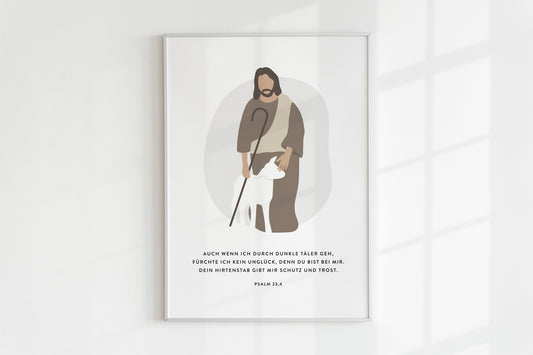 Poster – Der gute Hirte (Psalm 23,4)
