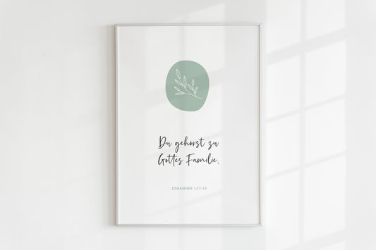 Poster – Du gehörst zu Gottes Familie